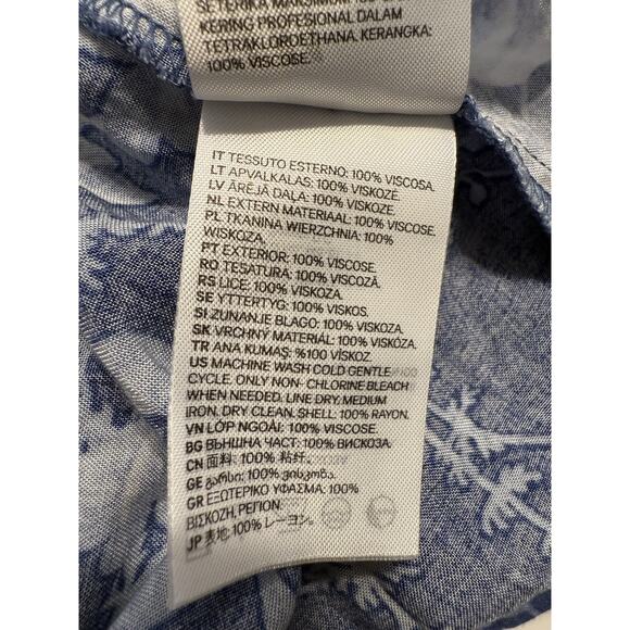 H&M Floral Tie Spilt-Sleeves Shift Dress, Blue, Sz: 12, 83-16 - Picture 15 of 15